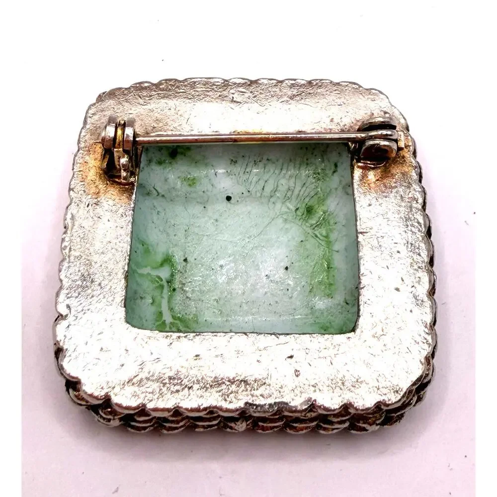 Silver Tone Egyptian Revival Brooch